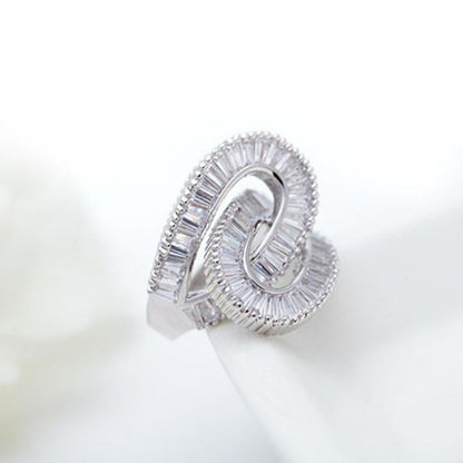 Together Forever Baguette Ring 2 Infinity Loops In 1